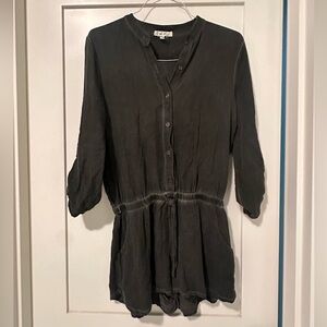 On The Road Black Button-Up Top